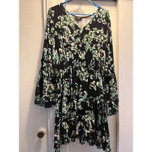 Belldini Floral Long Sleeve Dress Plus Size